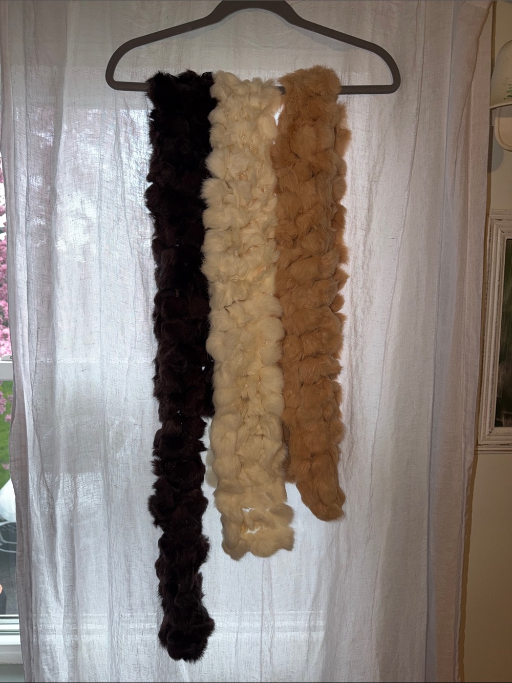Rabbit fur scarves